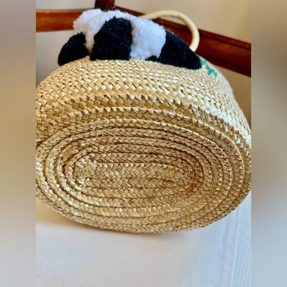 Woven Tote Bag with Panda Design - Picture 13 of 14